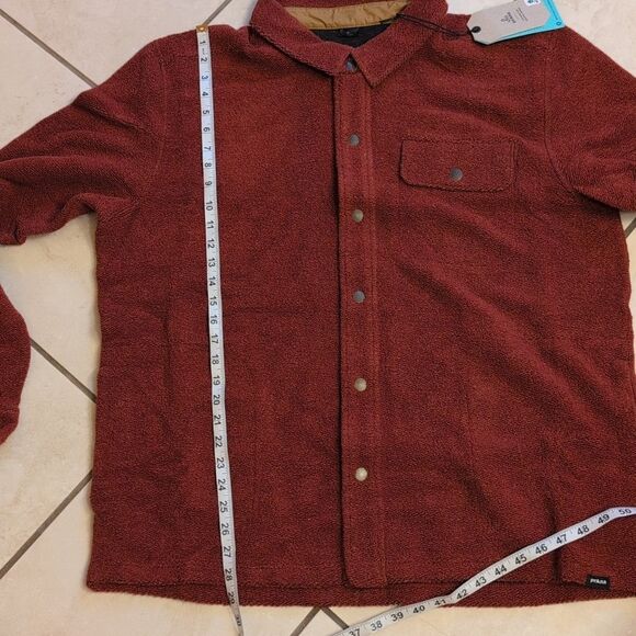 NWT Prana IncrediWool Overshirt Rust Heather Dark Red Size XXL - Picture 8 of 11